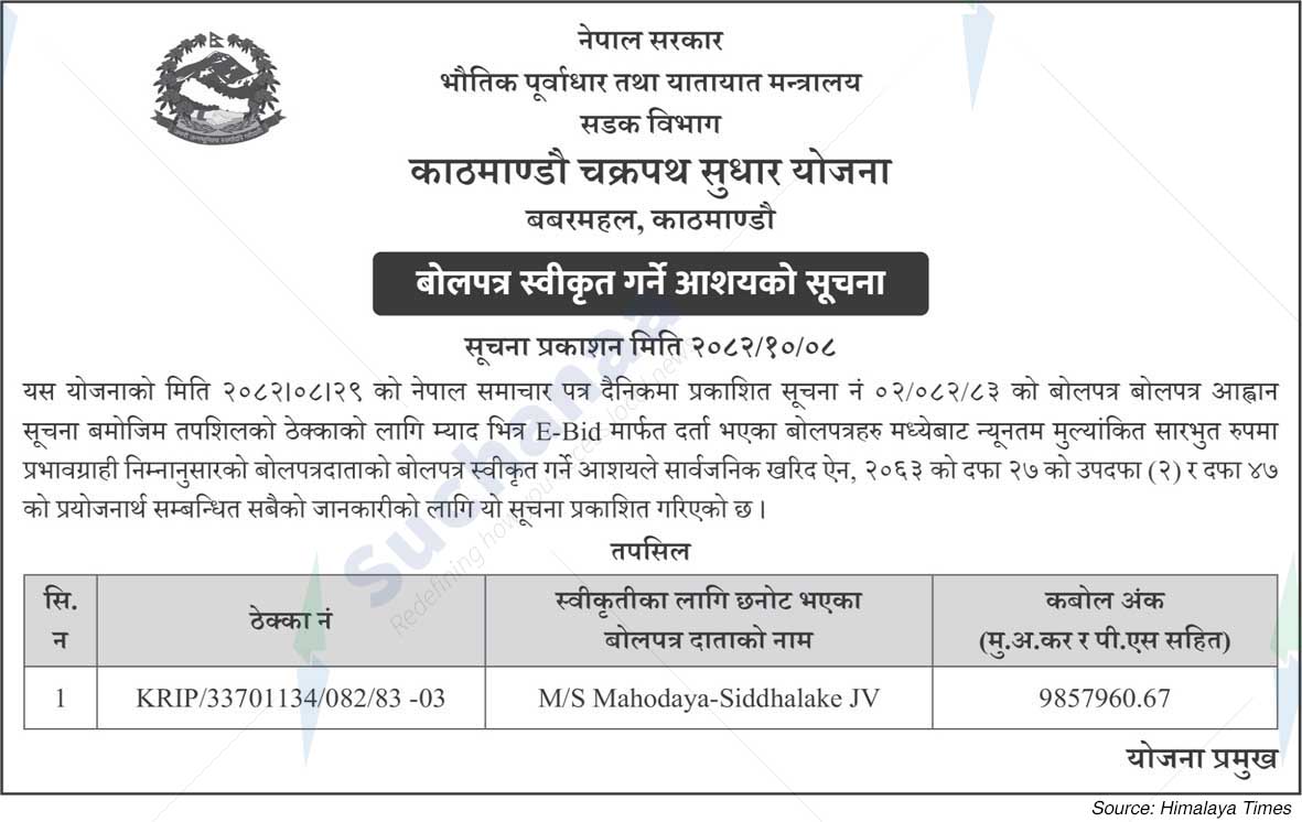 Kathmandu Ringroad Improvement Project Babarmahal, Kathmandu