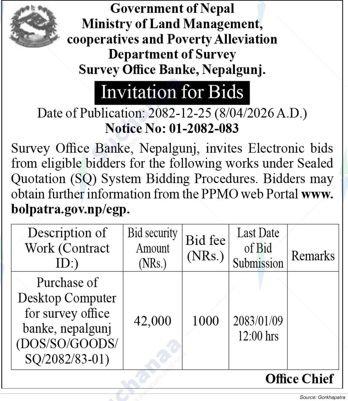 Department of Survey Office, Banke, Nepalgunj