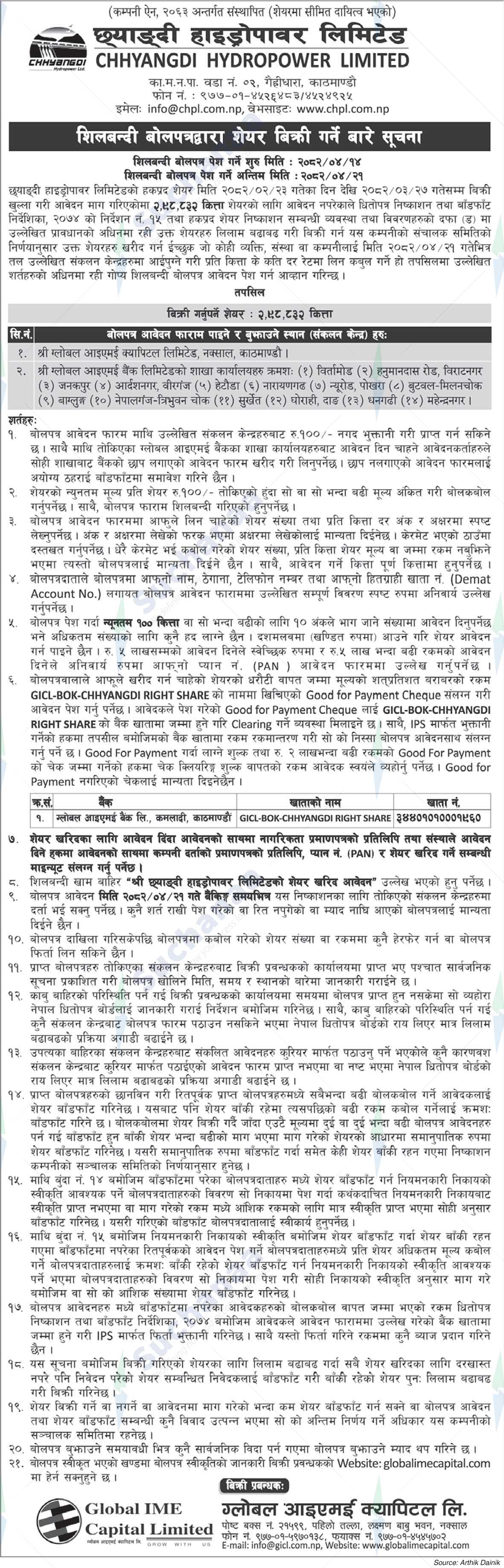 Chhyangdi Hydropower Limited