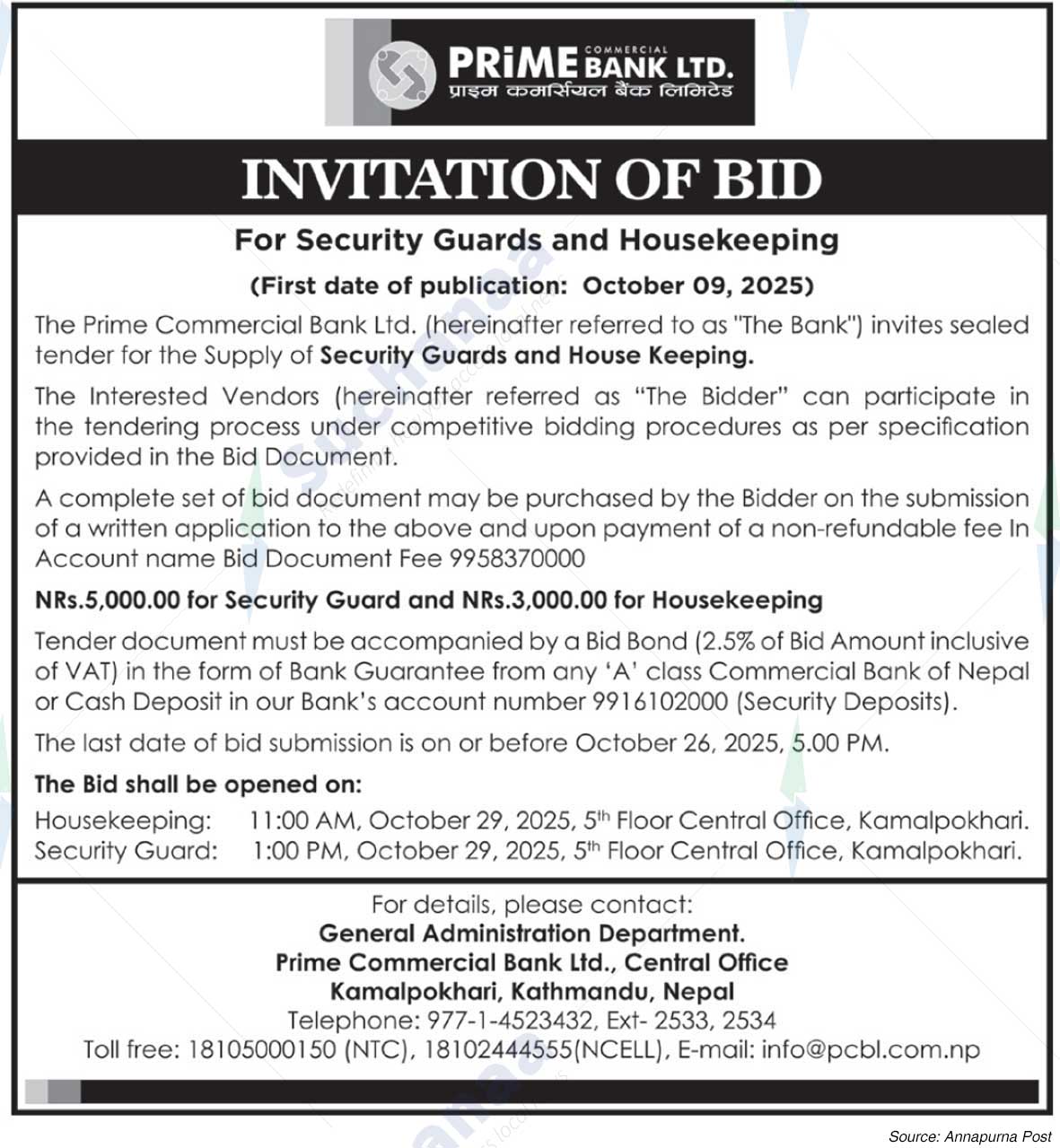 Prime Commercial Bank Limited
