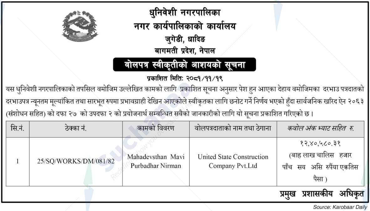 Dhuniveshi Municipality