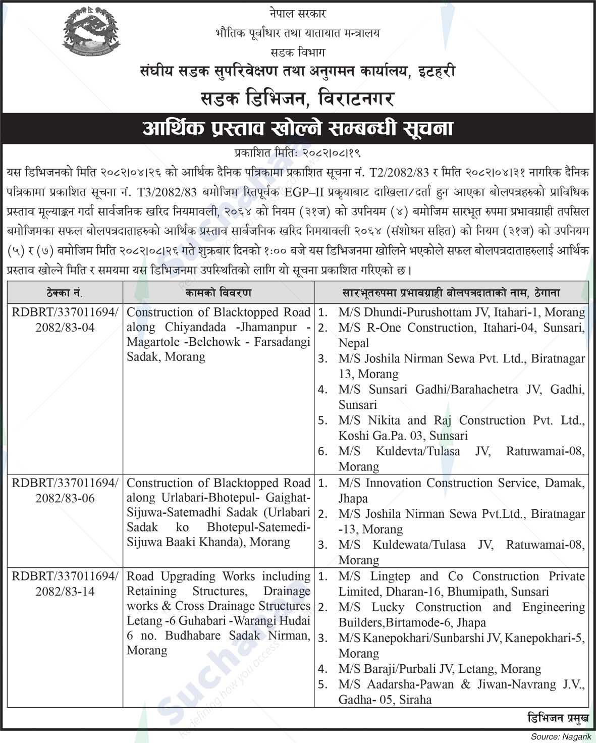 Road Division, Biratnagar