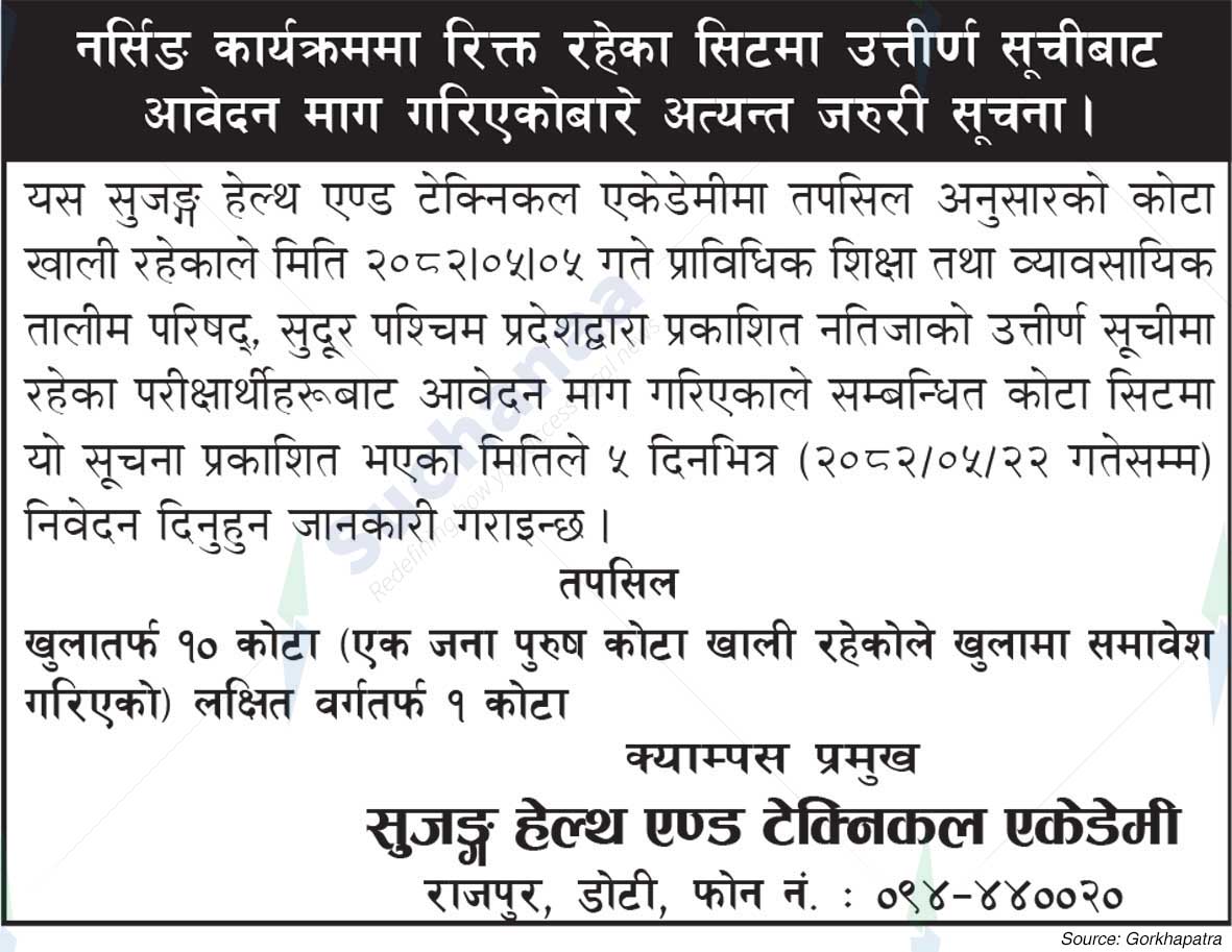 Soojung Health and Technical Academy, Doti