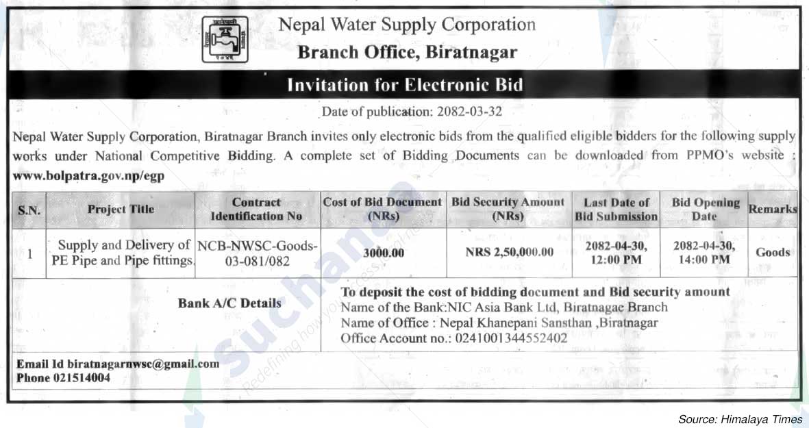 Nepal Water Supply Corporation (NSC)