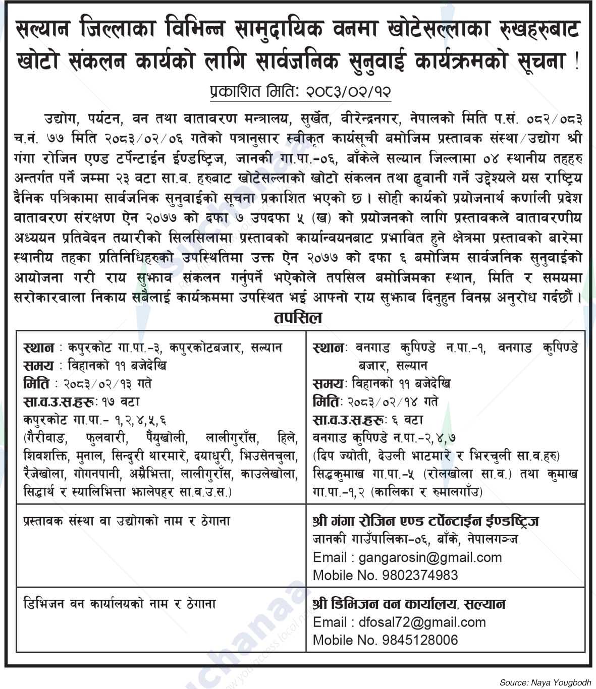 Shree Ganga Rosin and Turpentine Industries, Banke