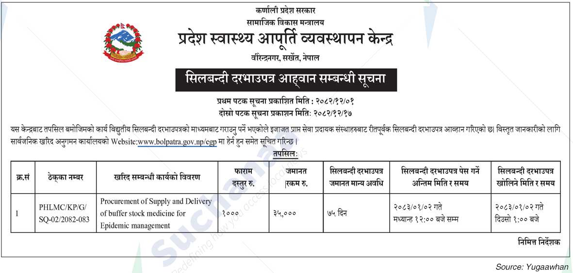 Province health Logistics management center, Surkhet