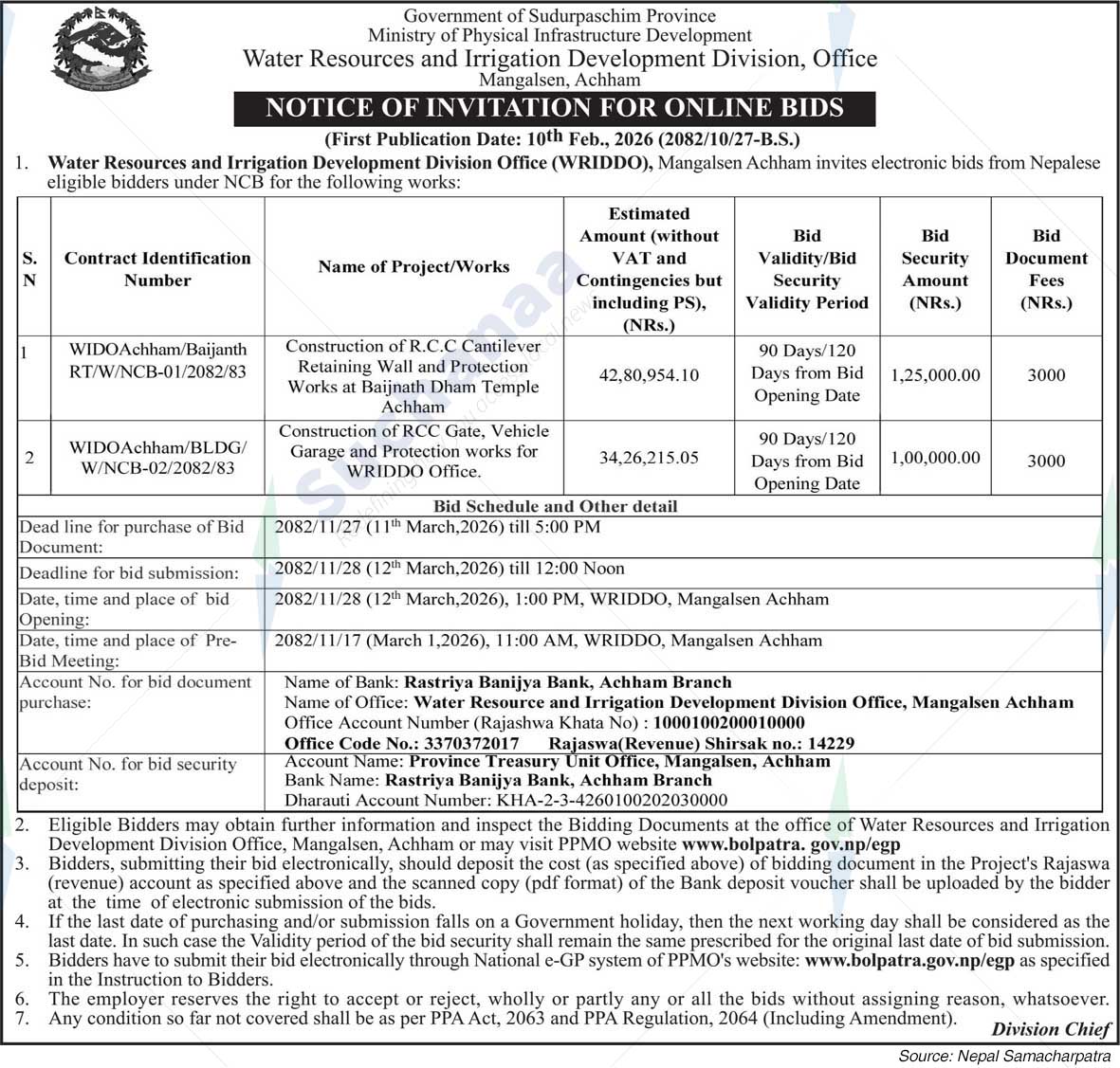 Water Resources and Irrigation Development Division Office, Achham.