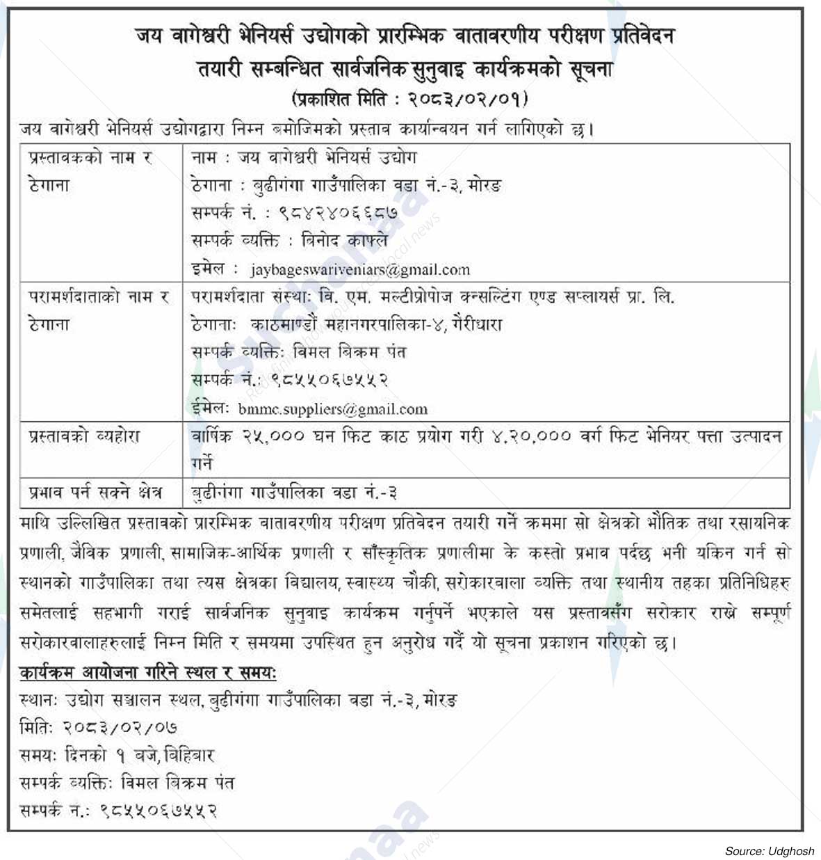 Jai Bageshwari Veneers Udhyog