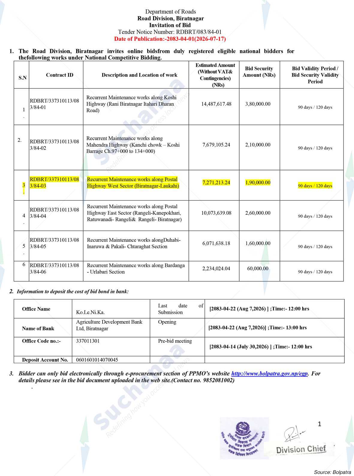 Road Division, Biratnagar