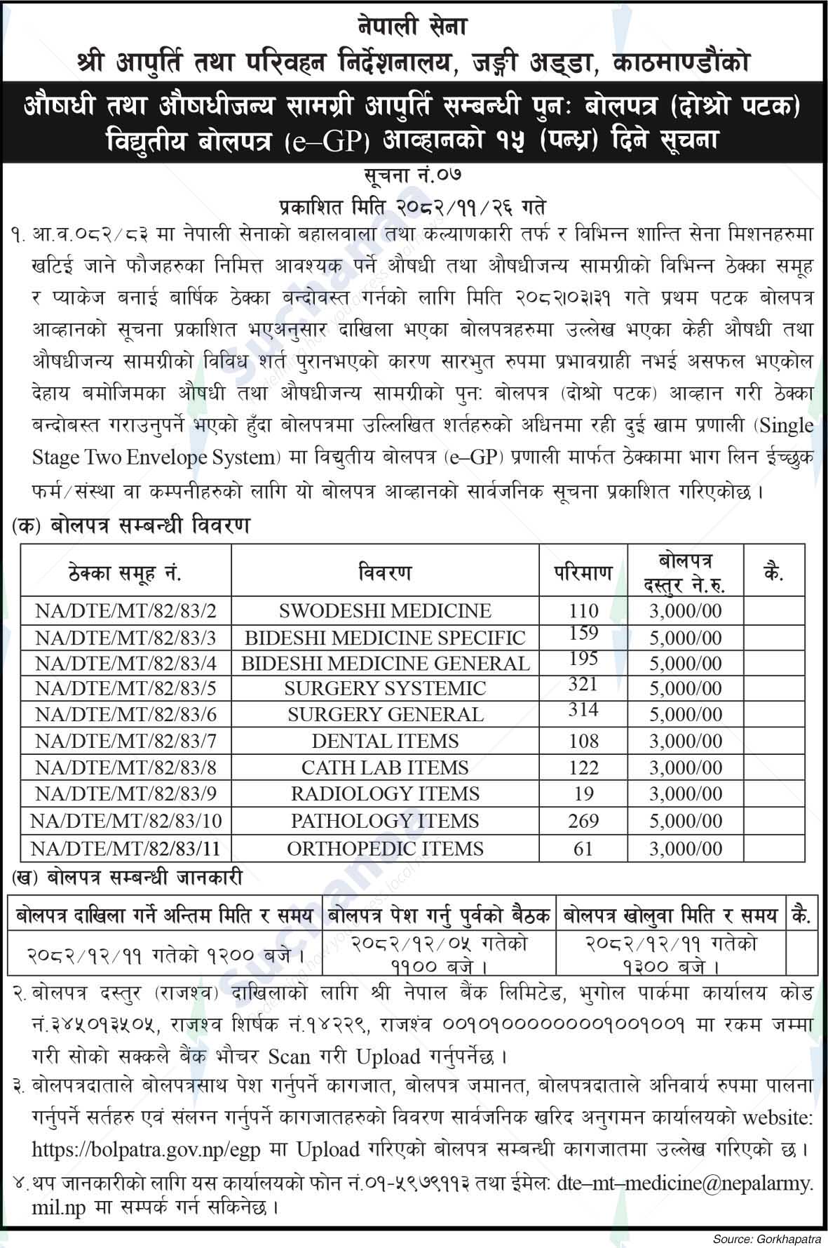 Supply &Transport Directorate