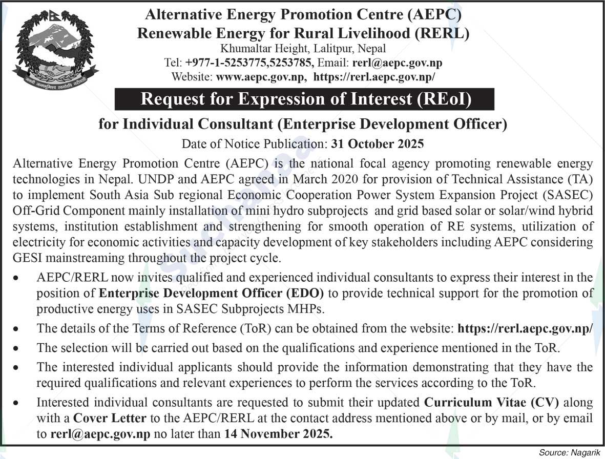 Renewable Energy for Rural Livelihood (RERL)