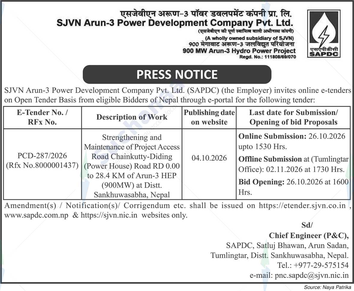 SJVN Arun-3 Power Development Company Pvt. Ltd.