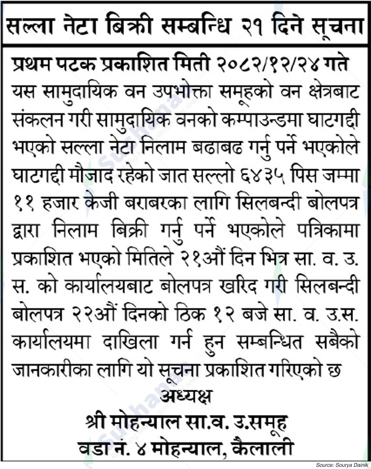 Shree Mohanyal Saa.Wa.Wo.Sa.