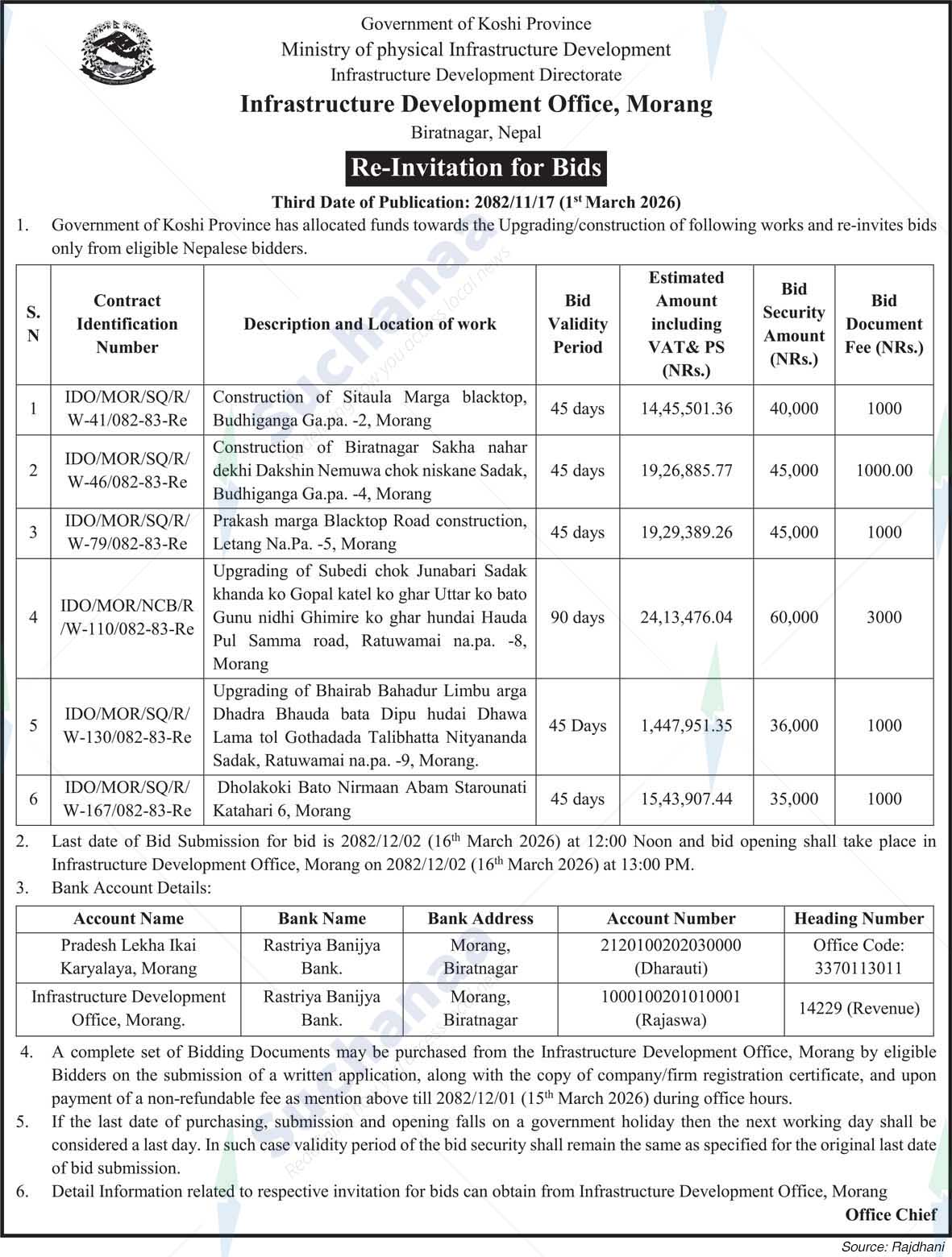 Infrastructure Development Office, Morang
