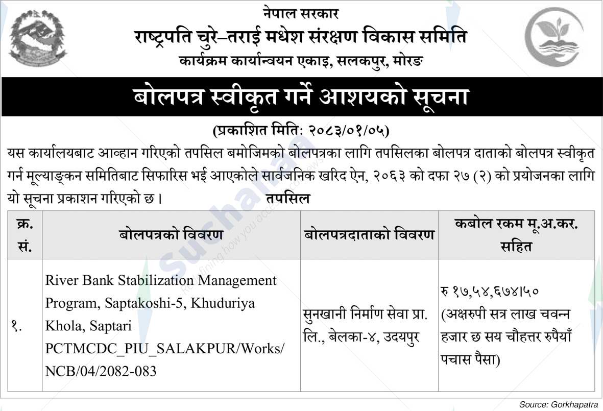 President Chure Terai Madhesh Conservation Development Committee, Morang