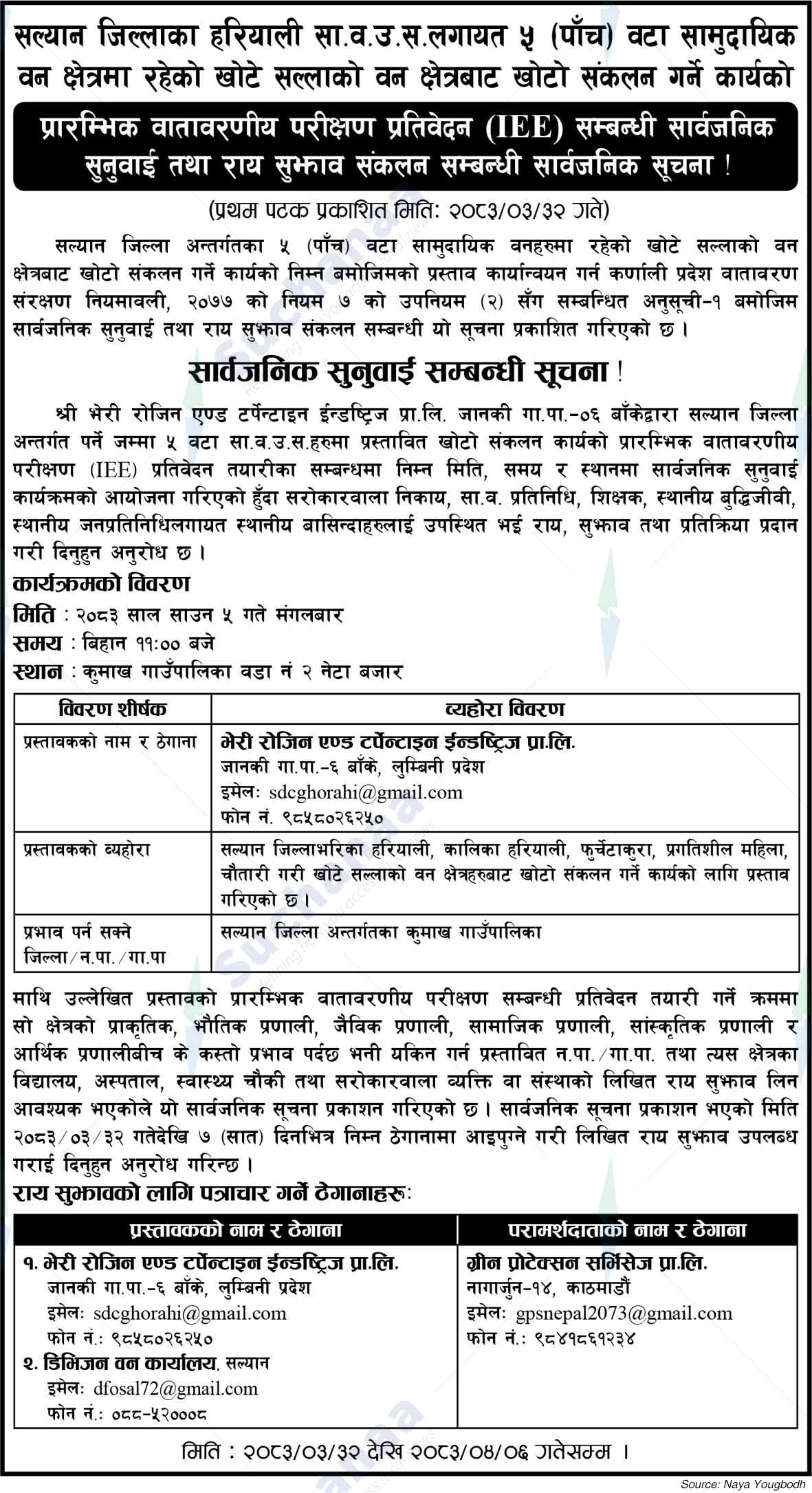 Division Forest Office, Salyan and Others
