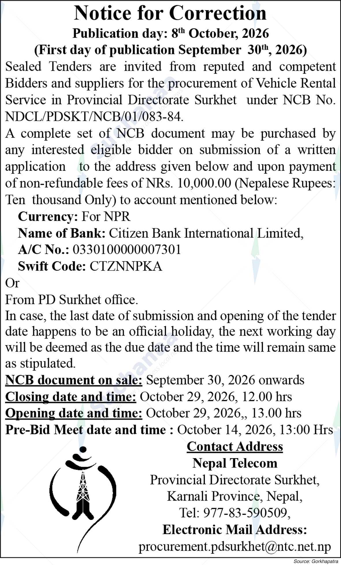Nepal Doorsanchar Company Limited (NTC)
