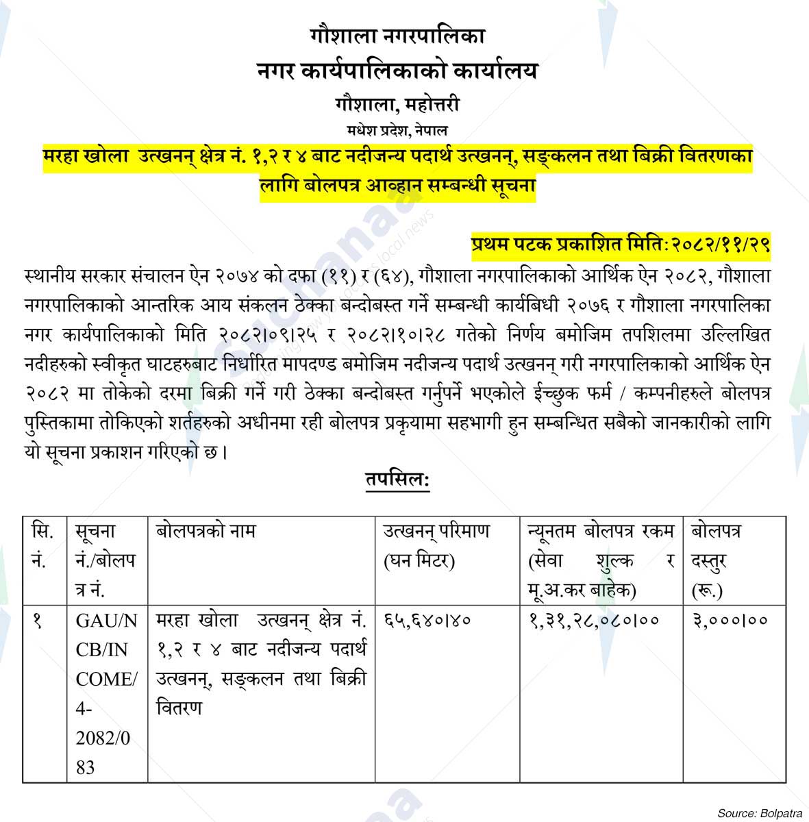 Gaushala Municipality
