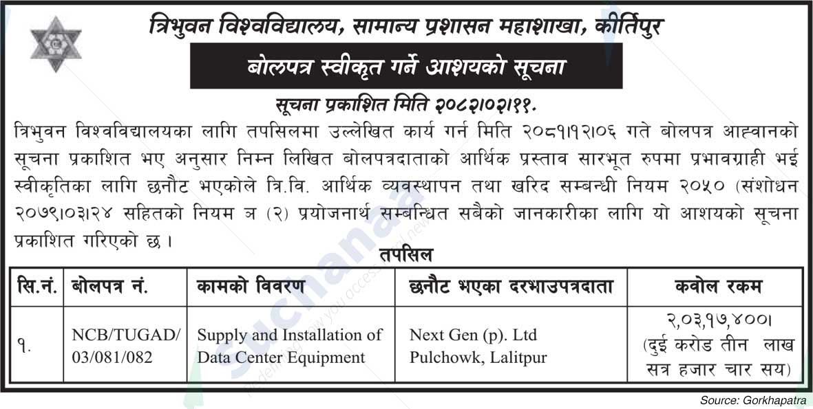 General Administration Division, Kirtipur