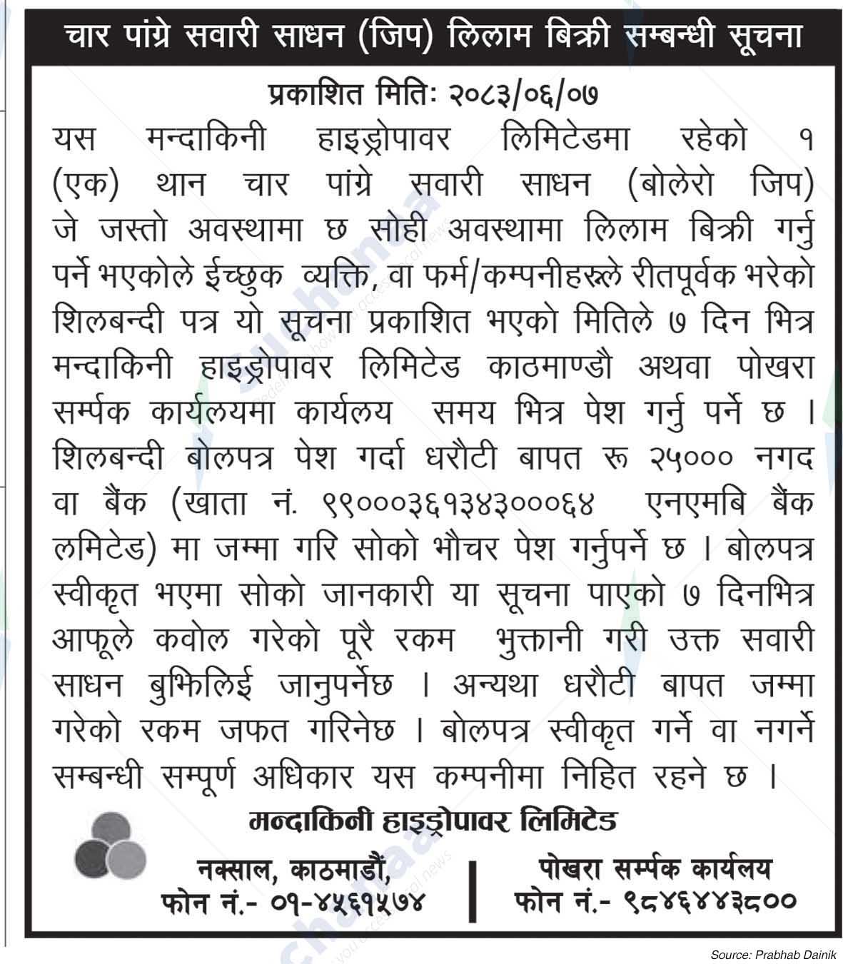 Mandakini Hydropower Pvt. Ltd.
