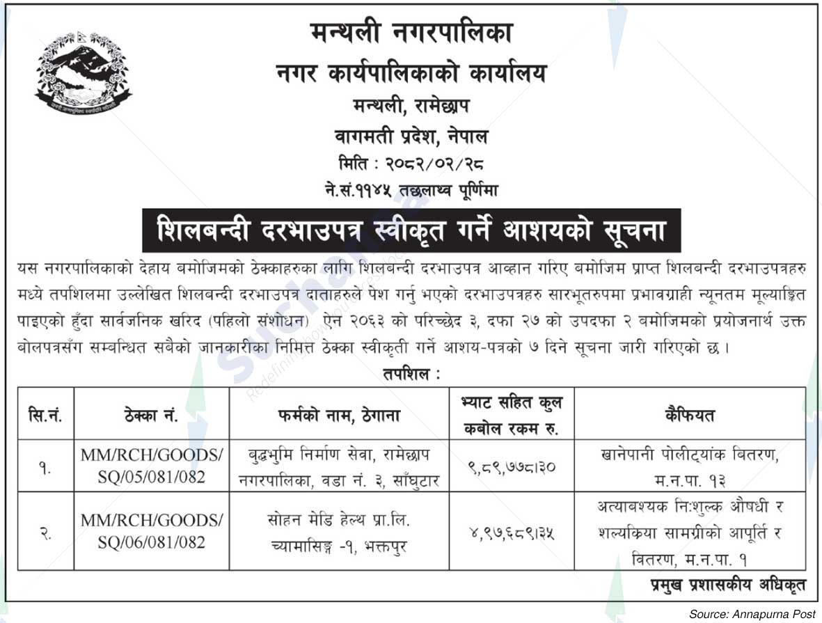 Manthali Municipality