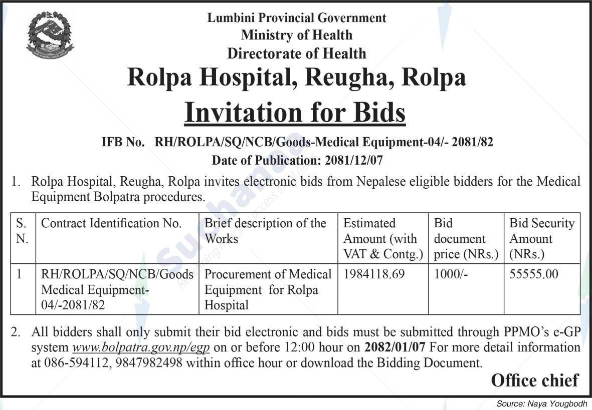 Rolpa Hospital, Reugha, Rolpa