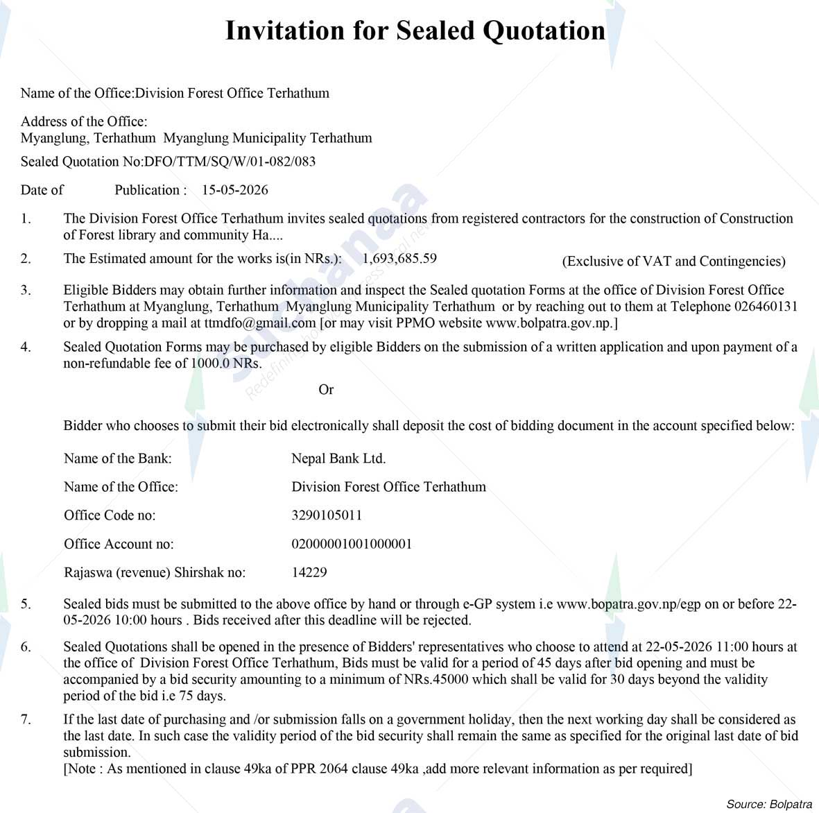 Division Forest Office Terhathum
