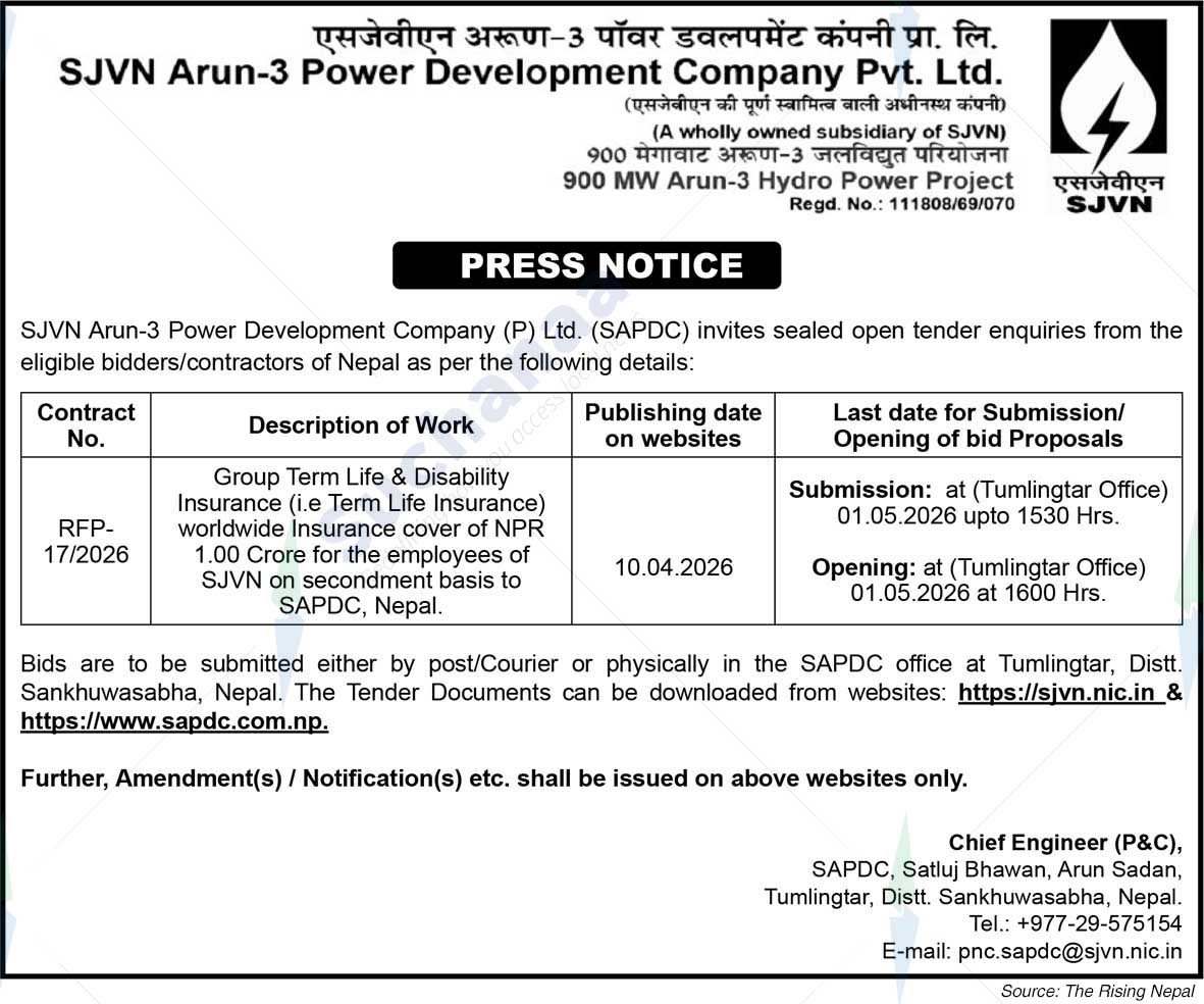 SJVN Arun-3 Power Development Company Pvt. Ltd.