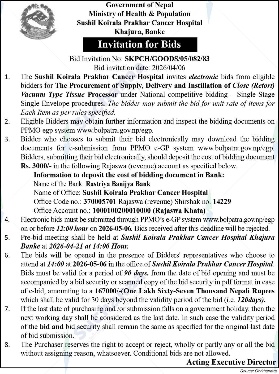 Sushil Koirala Prakhar Cancer Hospital