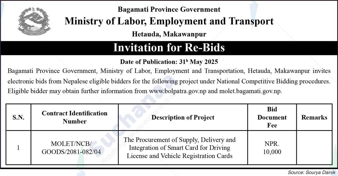 Ministry of Labor, Employment and Transport, Bagmati