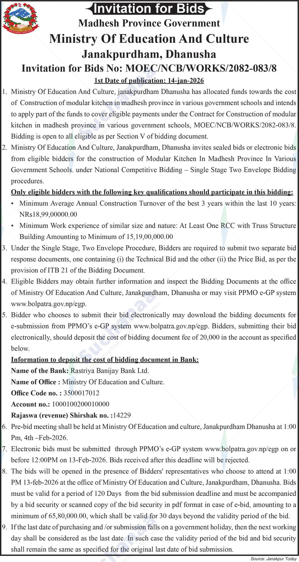 Ministry of Education and Culture, Madhesh