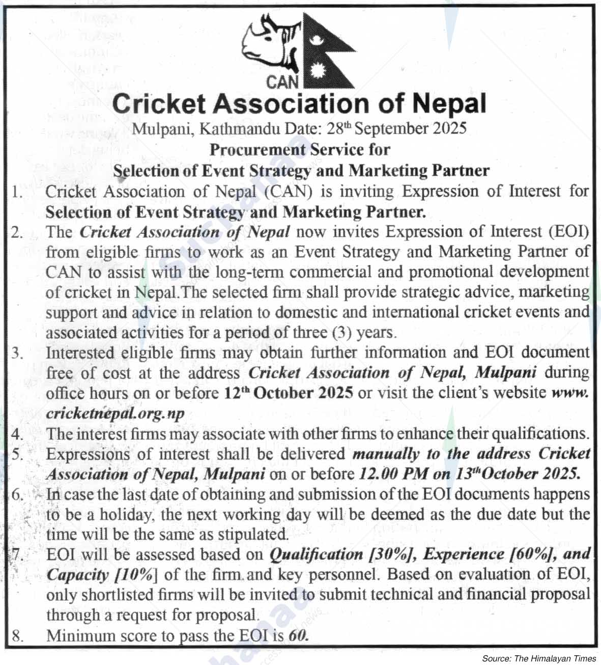 Cricket Association of Nepal (CAN)