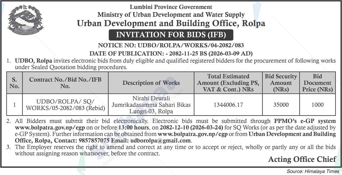 Urban Development and Building Office, Rolpa