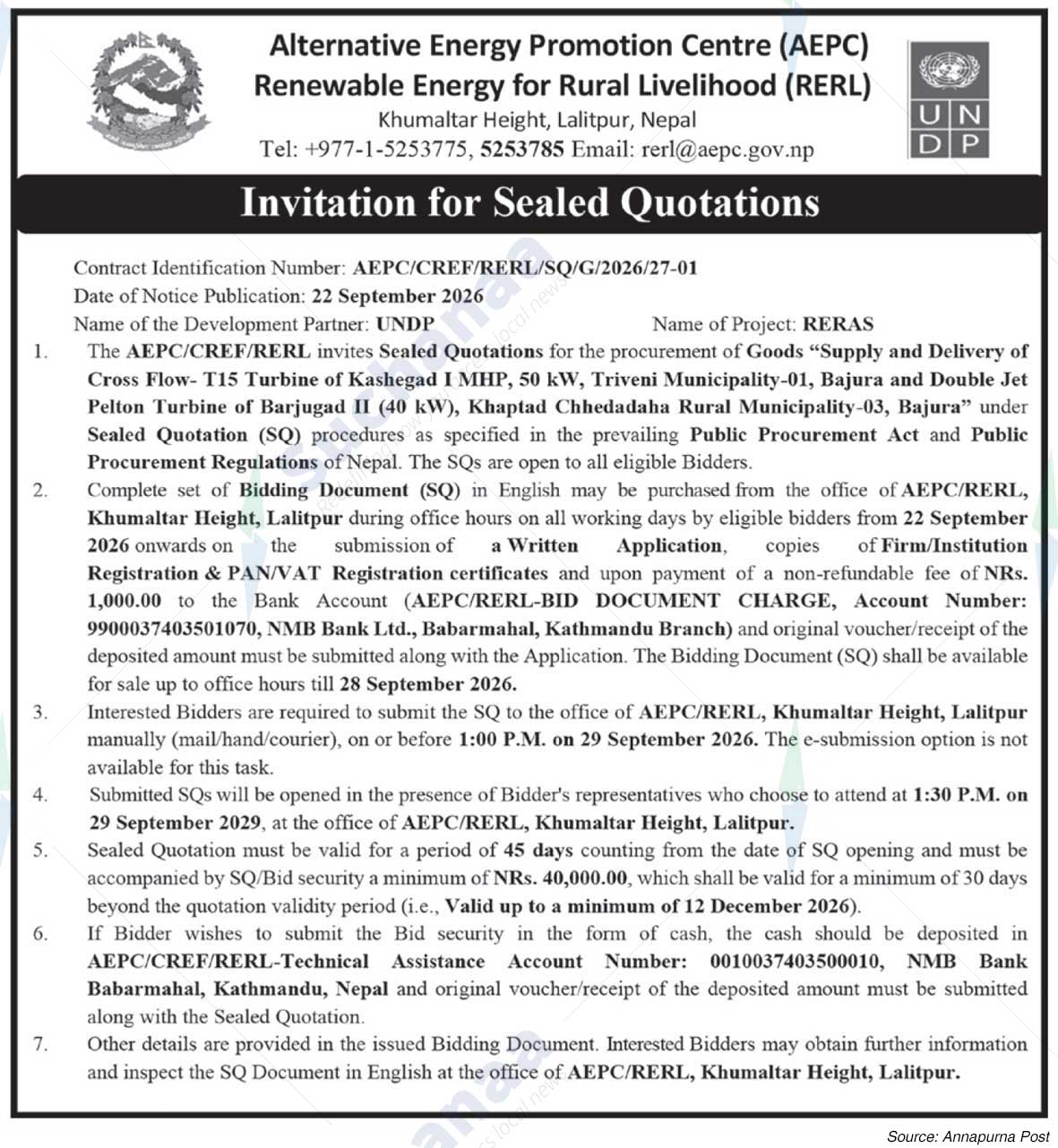 Renewable Energy for Rural Livelihood (RERL)