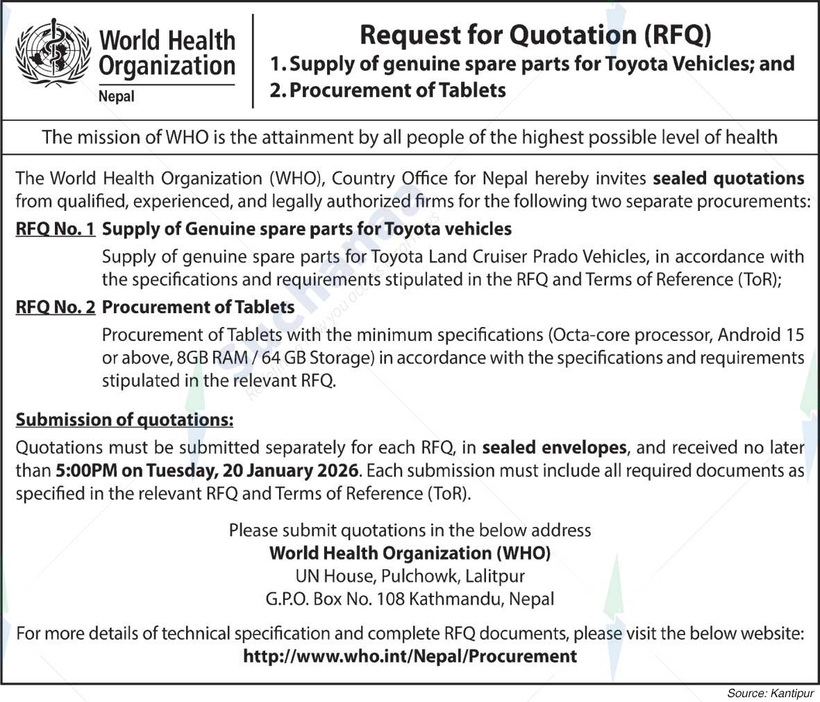 World Health Organization (WHO)