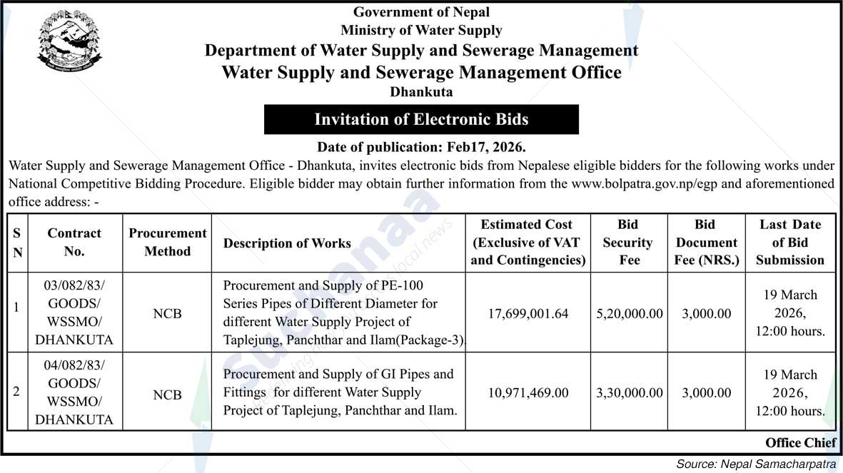 Water Supply and Sewerage Management, Dhankuta Office,