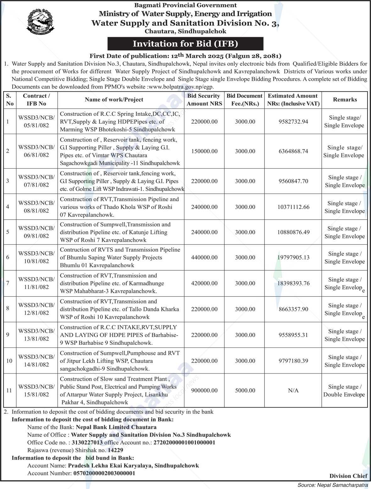 Water Supply and Sanitation Division No. 3