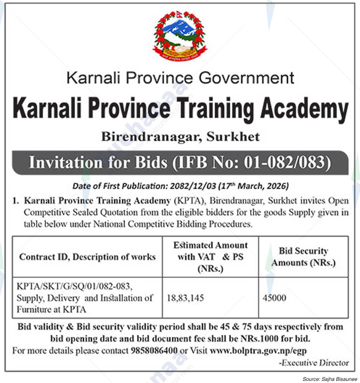 Karnali Province Training Academy, Surkhet