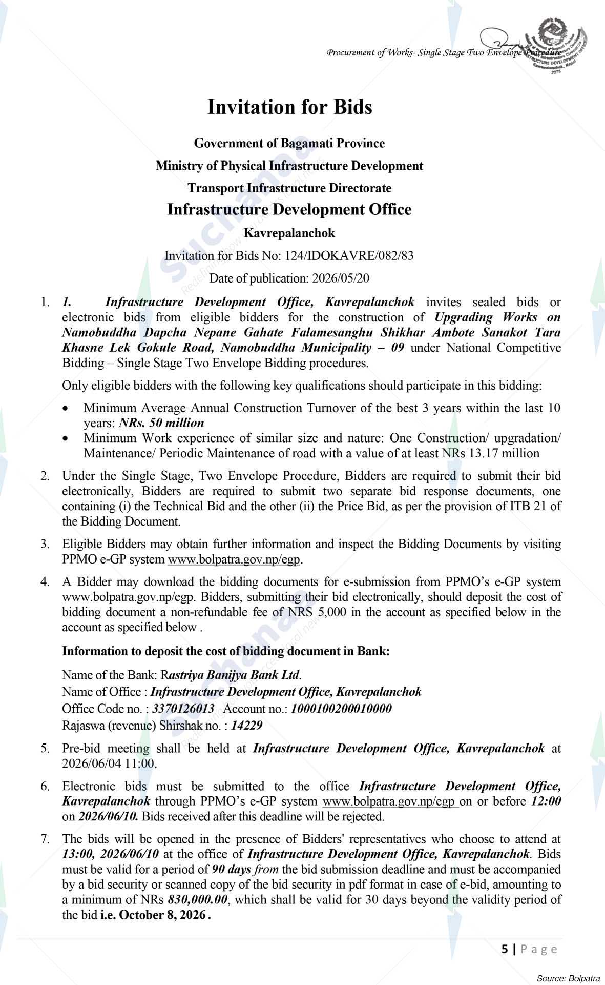 Infrastructure Development Office Kavrepalanchok