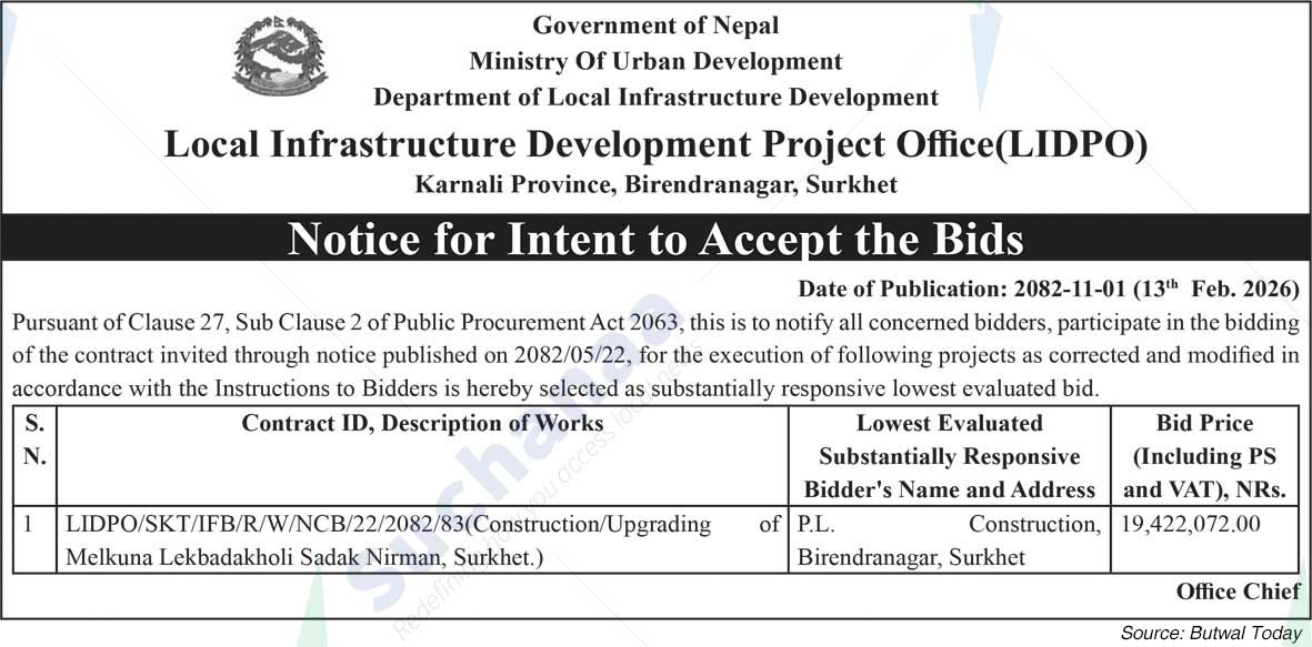Local Infrastructure Development Project Office(LIDPO), Birendranagar, Surkhet