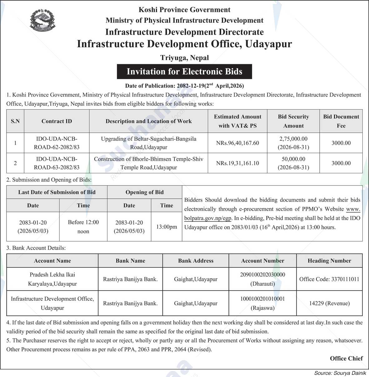 Infrastructure Development Office, Udayapur