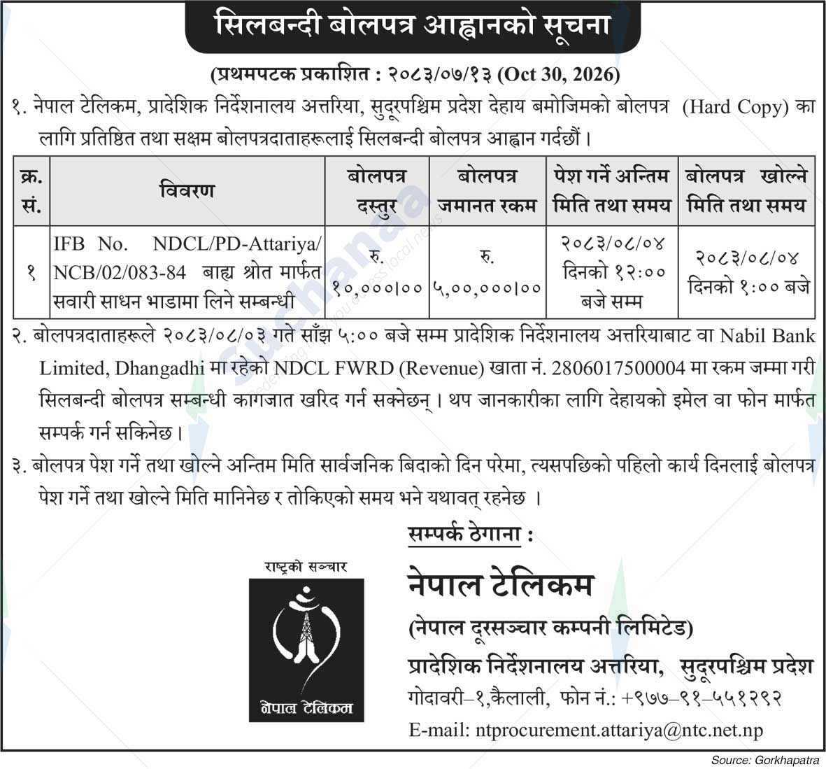 Nepal Doorsanchar Company Limited (NTC), Sudurpaschim