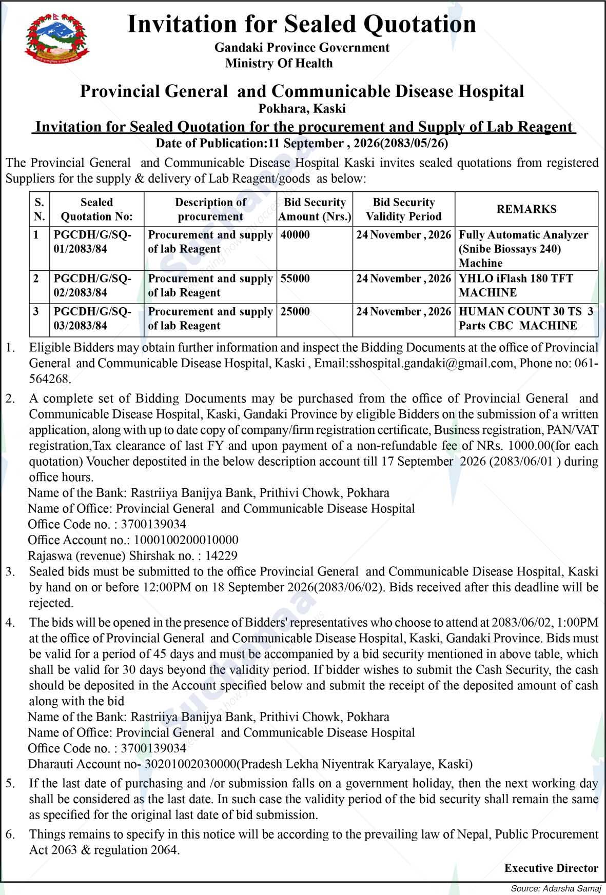Provincial General & Communicable Disease Hospital (PGDH)