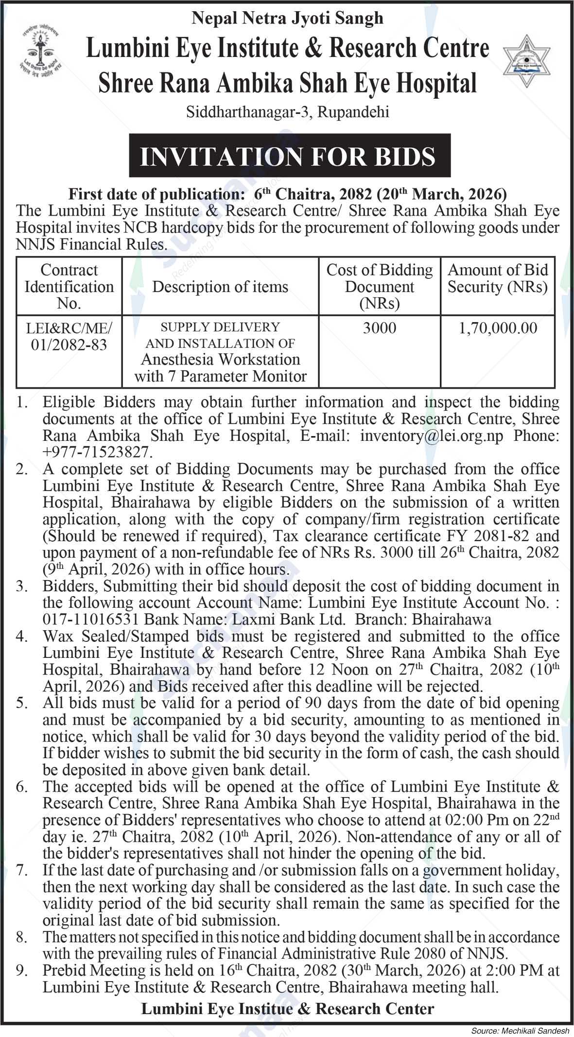 Lumbini Eye Institute & Research Centre