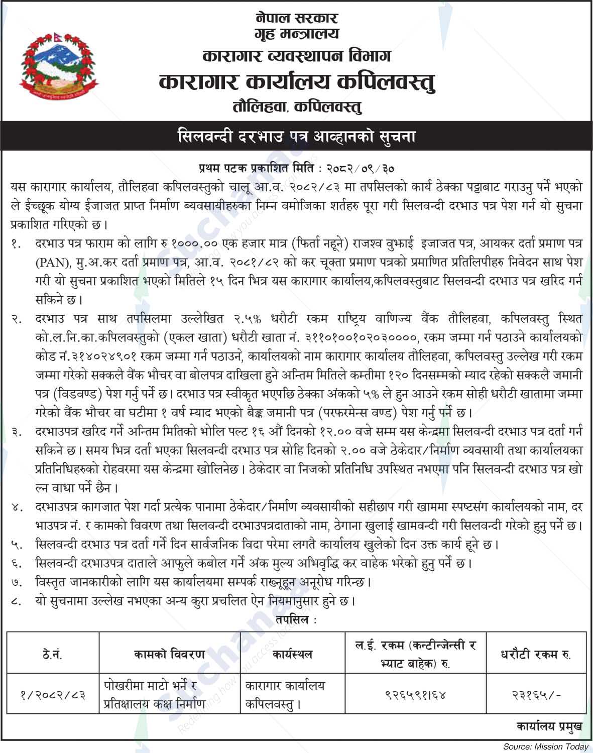 Prison Office Kapilvastu