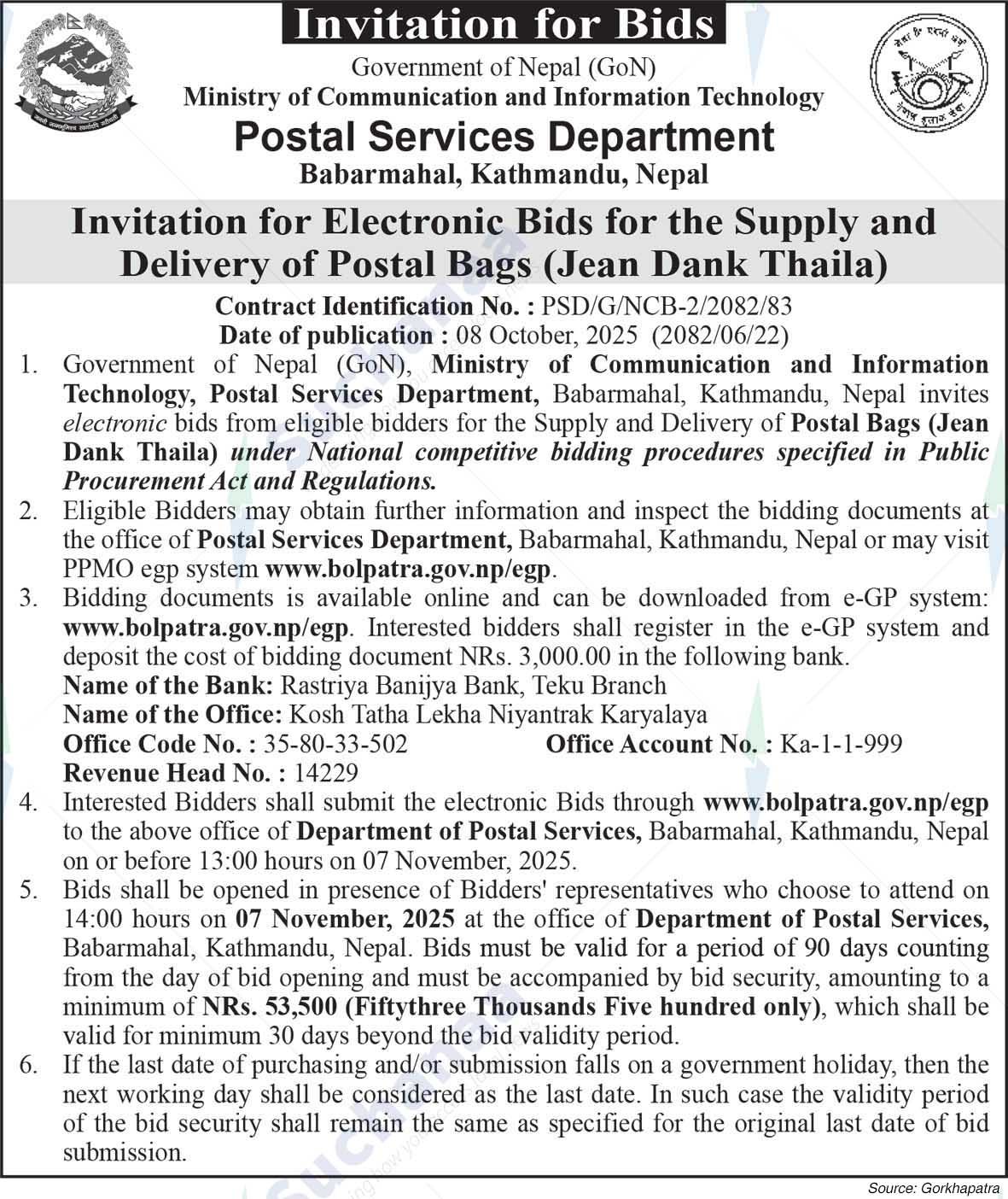 Postal Services Department