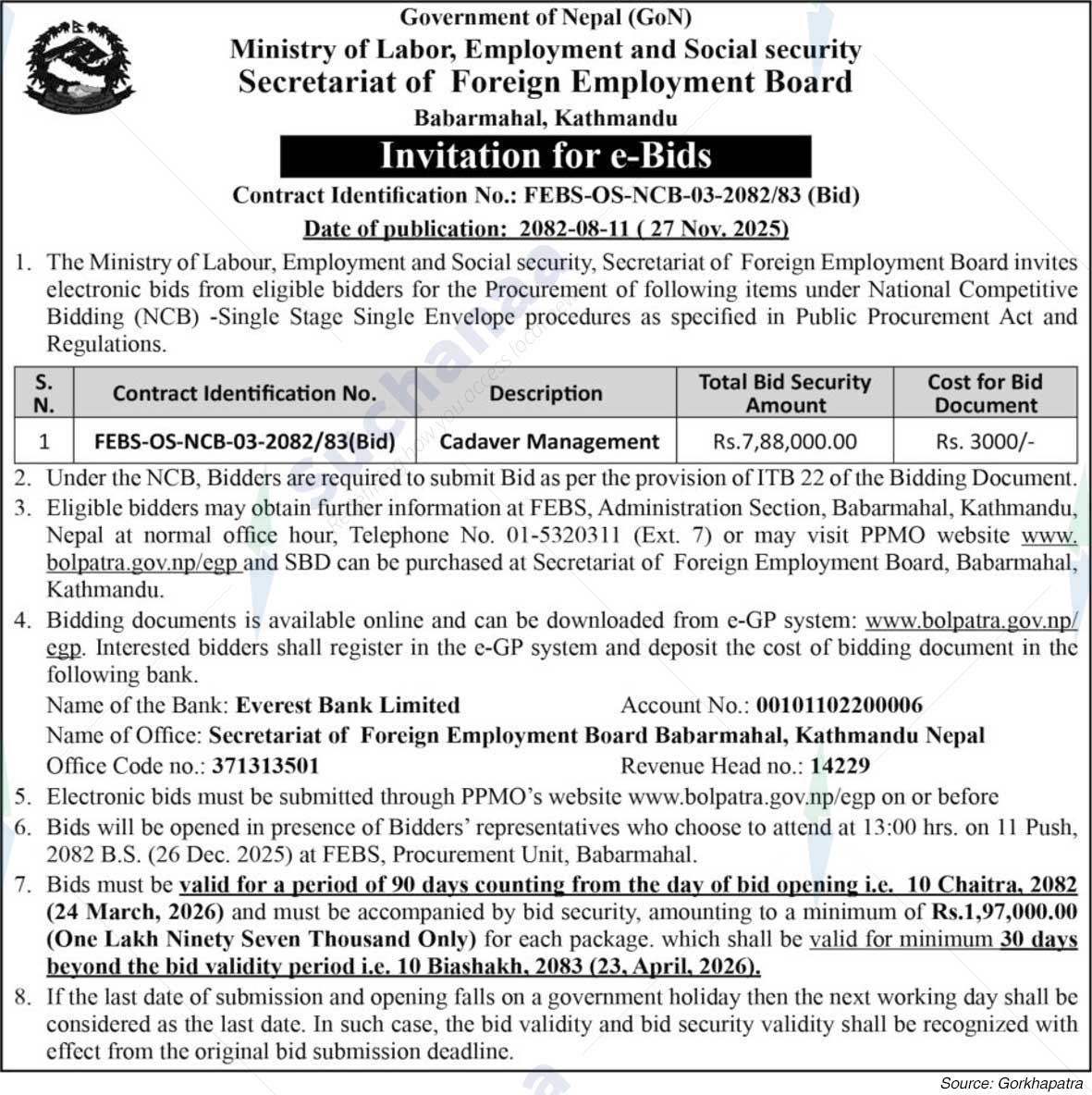 Secretariat of Foreign Employment Board, Babarmahal, Kathmandu