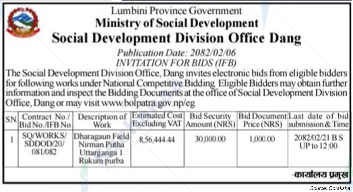 Ministry of Social Development, Lumbini