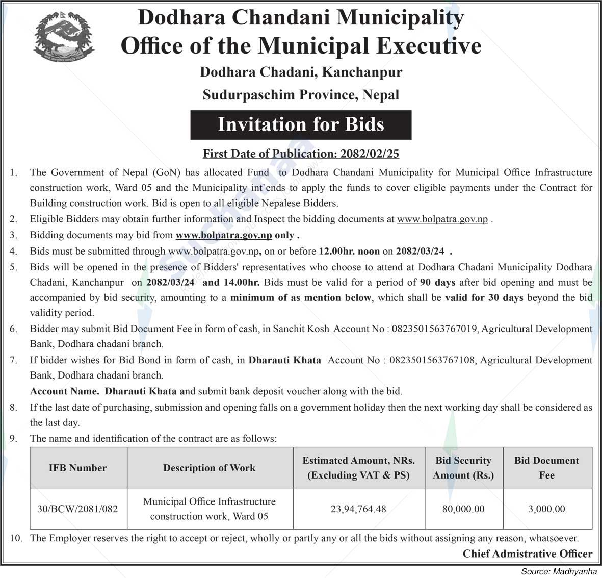 Dodhara Chandani Municipality