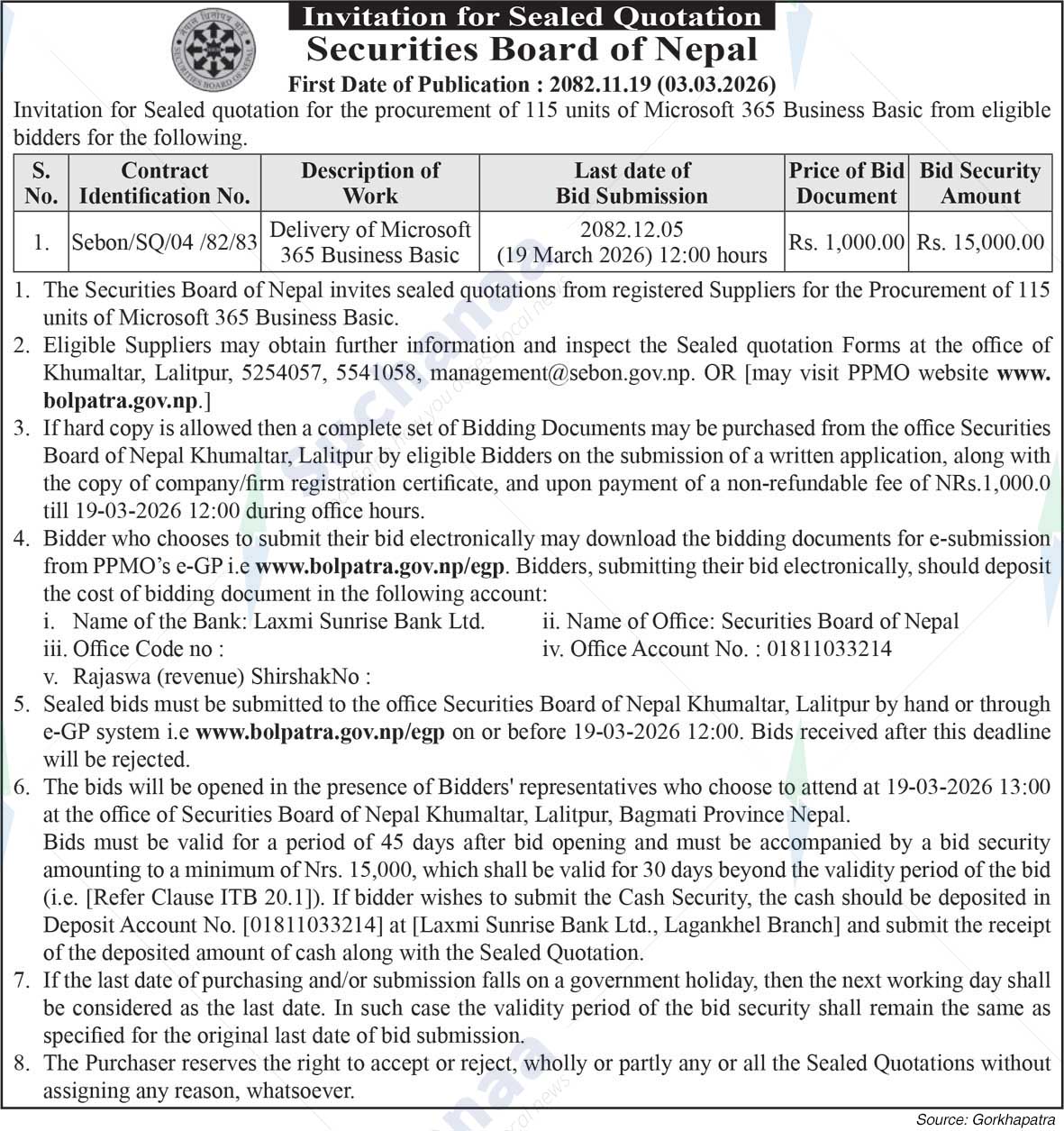 Securities Board of Nepal (SEBON)